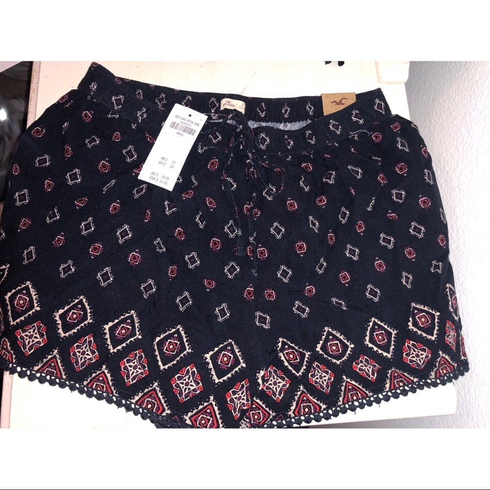 Hollister Navy Flowy Shorts